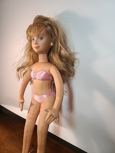 Vintage 1986 Mattel Hot Looks Doll Soft Posable Body 18 Inch Pink Bikini - Picture 7 of 13