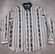 Vintage Wrangler Western Shirt Mens XL Geometric Southwestern Button 80s USA