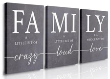 Gray Home Wall Art for Living Room Dining Room Pictures Wall Decor Farmhouse ...