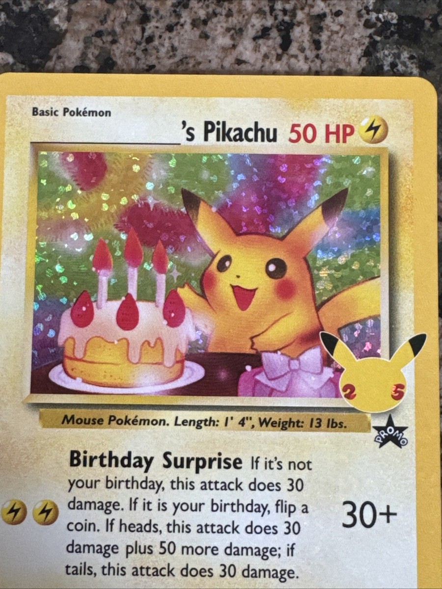 2021 Pokemon Celebrations #24 Pikachu's Birthday Holo Black Star