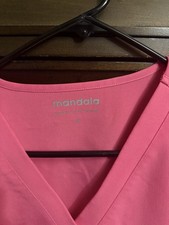 Mandala Unisex Solid Pink Medical Scrub Set Top Bottom Size M