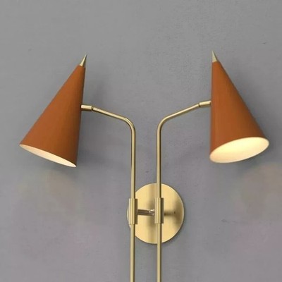 2 Wall Sconce Light Fixture Focus Lighting Apparatus Raw Brass Wall Lamp
