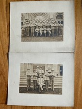 2 1880s-1910s Pollce Group Photos Keystone Helmets 