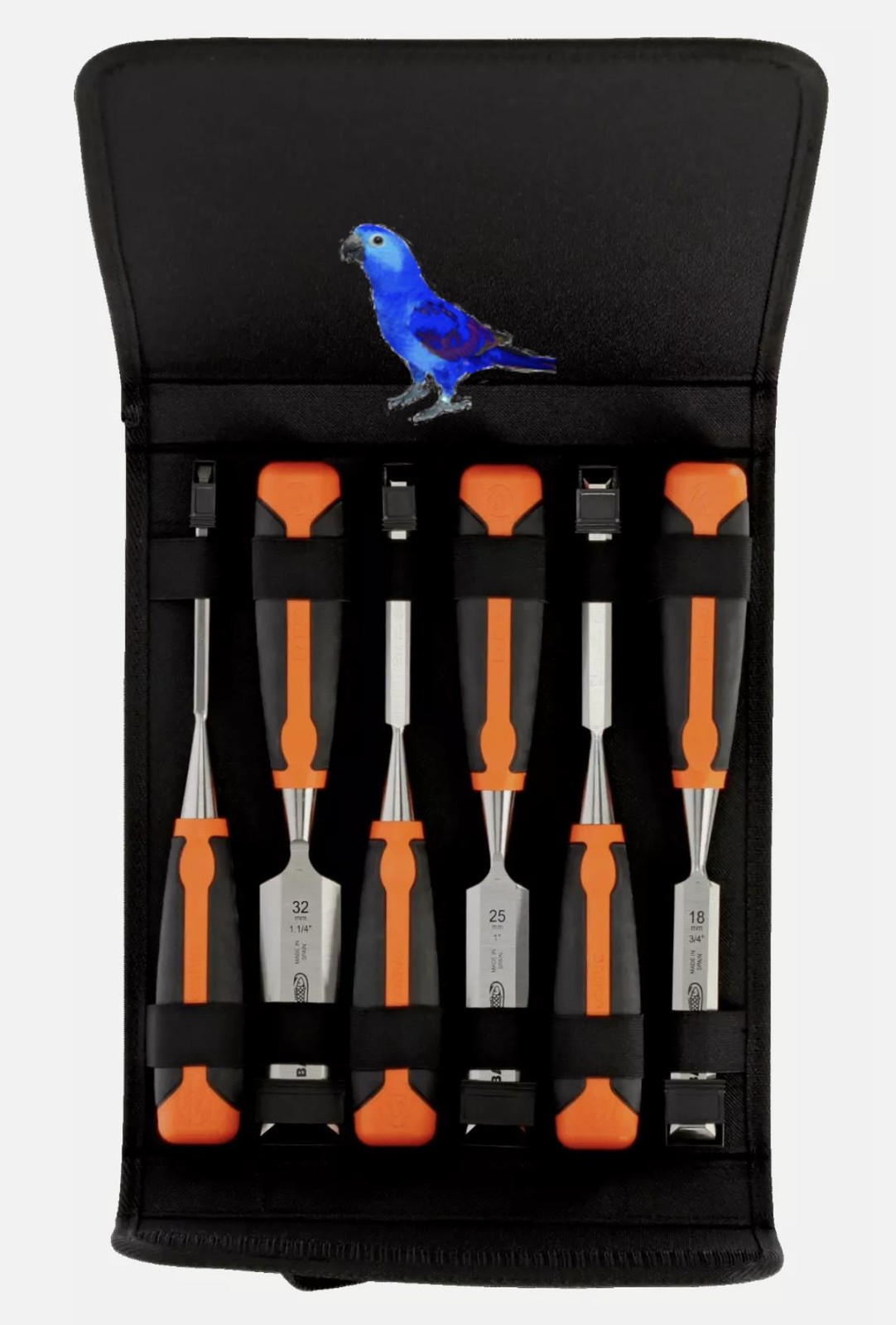 Bahco 6 Piece ERGO Precision Hand Wood Chisel Set In Wallet 6-32mm, 424P-S6-PP