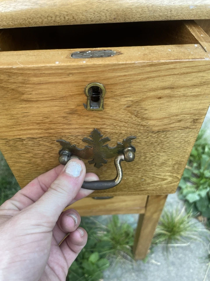 Antique Vintage Childrens Furniture Rolltop Desk Writing Table Kids Height  - Image 4 of 4