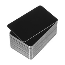 0.5mm Stainless Steel Metal Business Cards 50 Pack Mirror Name Card Black