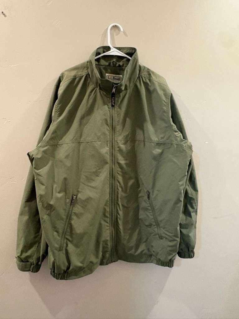 LL Bean Mens Bomber Size XL Fleece Lined Thinsulate Jacket Green