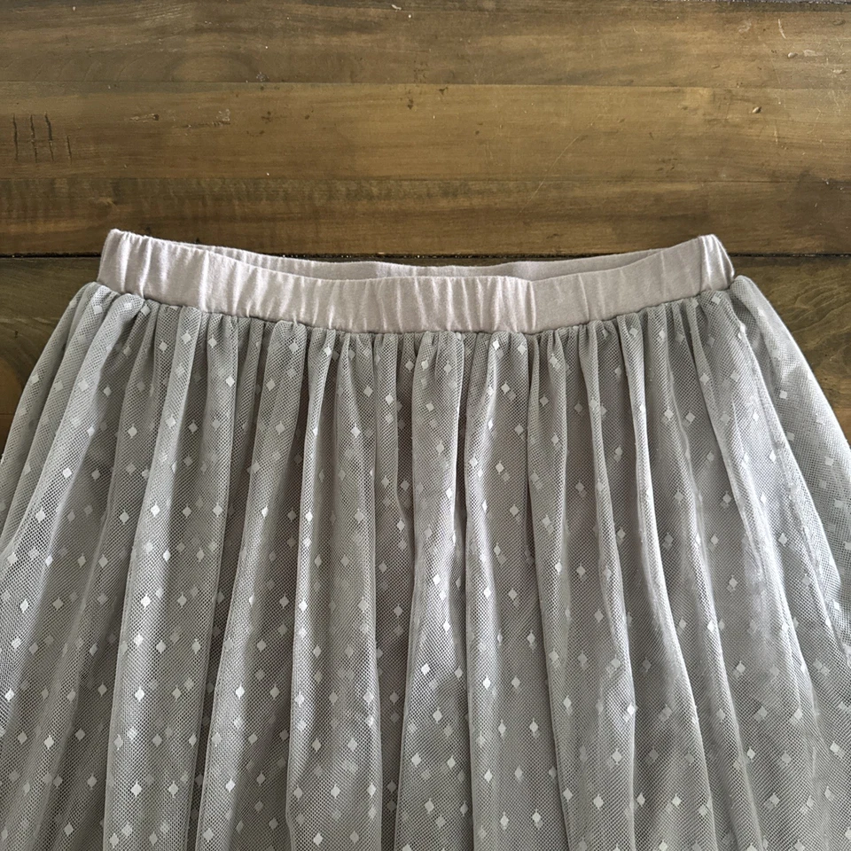 Falda de Tul Granate Hill Talla S Gris Cintura Elástica Lunares Ballet Hada Grunge Foto 3 de 4