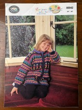 Readicut 00042 knitting pattern child DK fair isle Aztec pattern zipped jacket