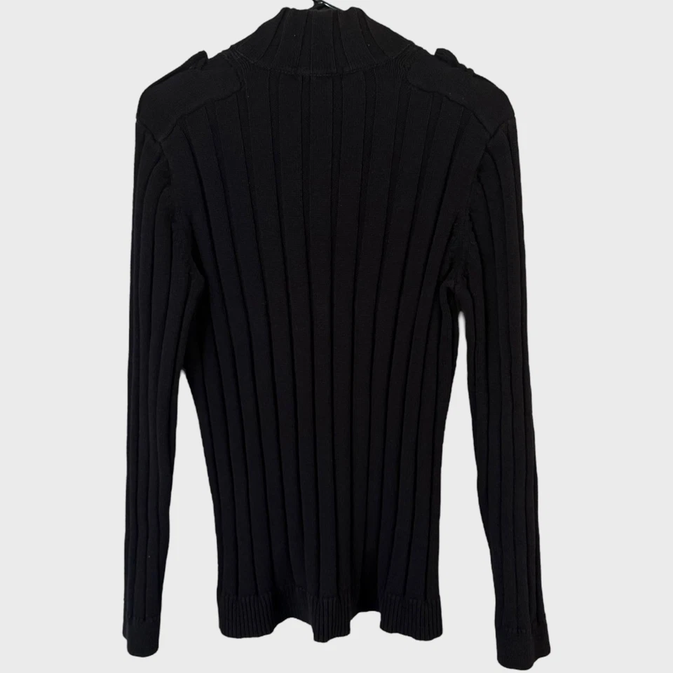 I.N.C. International Concepts Rib-Knit Henley Sweater Black Women's Size Medium - Image 4 of 4