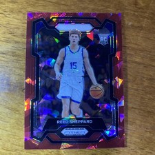 Reed Sheppard Rookie Red Cracked Ice Prizm Panini Prizm Draft Picks 2024