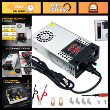 Adjustable 0-30V 16.6A Power Supply, 500W AC to DC Converter, LCD Display, Regul
