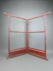 JAPANESE ANTIQUE H62cm 24.4" RED "NEGORO" LACQUERED WOOD IKO TOWEL HUNGER STAND