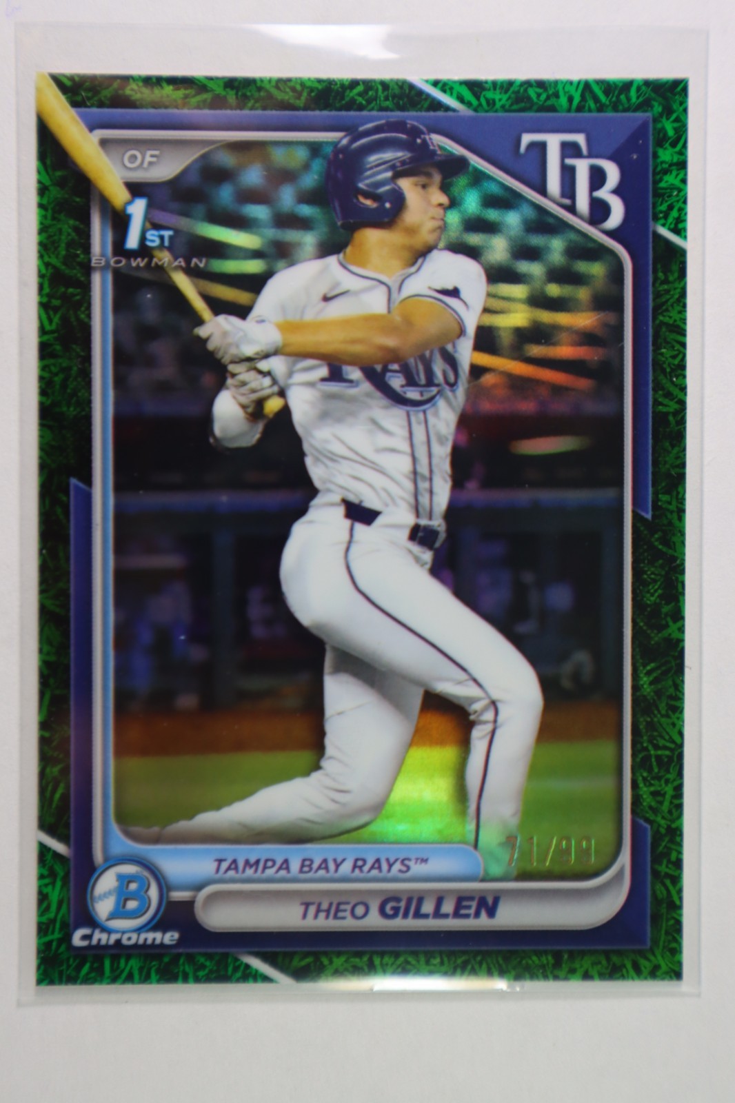 2024 Bowman Chrome Theo Gillen #BDC-73 Green Grass Refractor /99