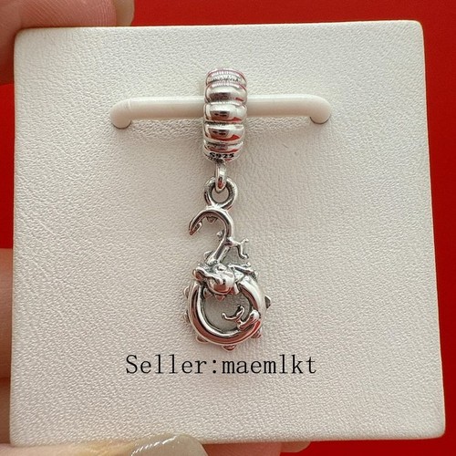 New 925 sterling silver Chinese Zodiac Dragon Dangle Charm 790991