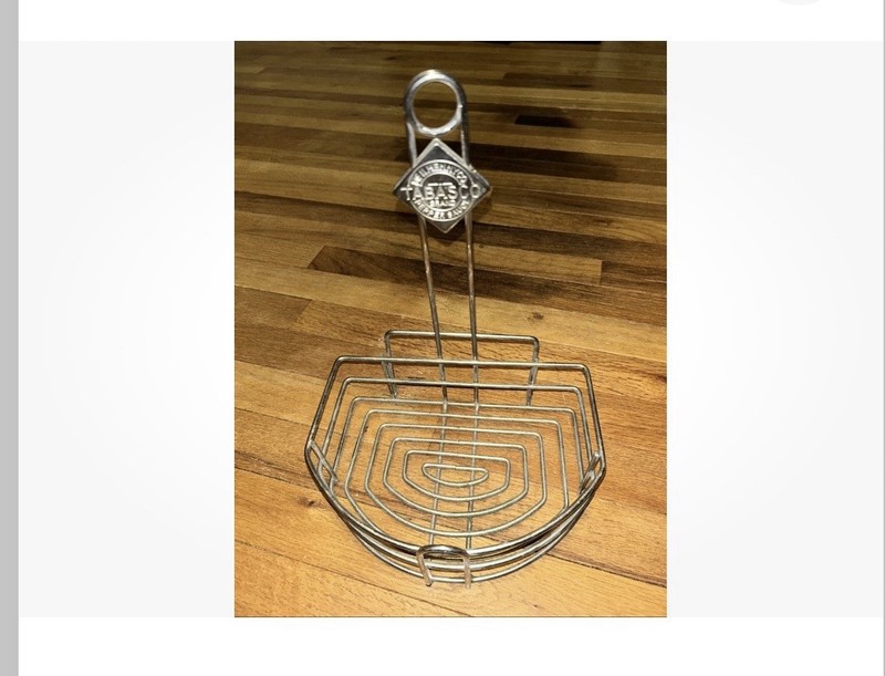TABASCO Condiment Caddy Sauce Holder Chrome Steel Wire Restaurant Menu