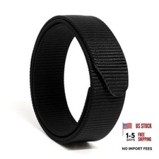 No-Scratch Nylon Belt 1 3/8" No Metal XX-Large Black No Buckle No Buckle