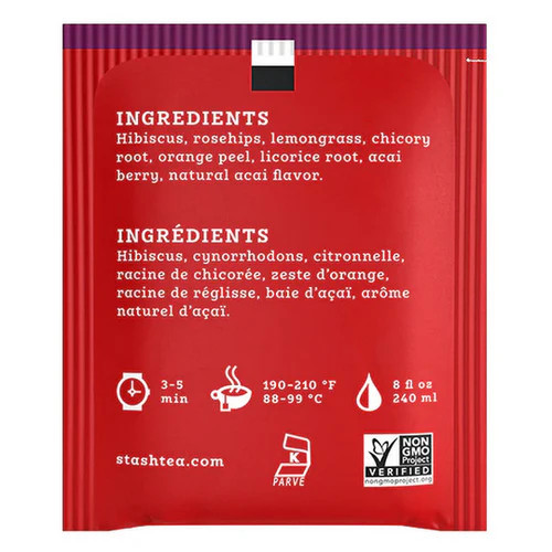 Acai Berry Tea Caffeine Free  18 Bags By Stash Tea