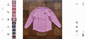 Victoria Secret Pink Long Sleeve Varsity Crew Sweatshirt M Leopard Cheetah Logo
