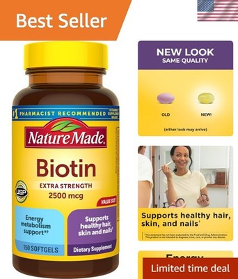 Healthy Hair, Skin, & Nails Biotin 2500 mcg Softgels - Gluten-Free, 150 Count