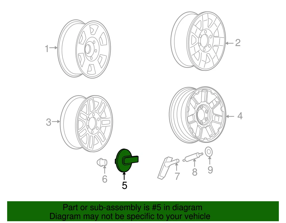 Tapa central estilo botón cromado genuino GM con logotipo Hummer 09597265 Foto 2 de 2
