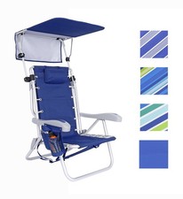 Ultimate Backpack Beach Chair with Canopy, 11" Seat Height, 5 Reclining Pos.