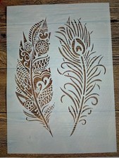 A4 PIUME Stencil Riutilizzabile Aerografo Pittura Artigianale Nuovo 29x21cm