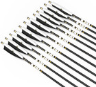 31.5'' 12 Mix Carbon Arrows with Black & White Feathers for Recurve Bow