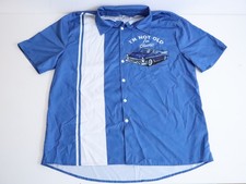 Mens Blue Bowling Style Classic Car Graphic Shirt Short Sleeve Im Not Old L