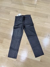 ZARA NUOVO PANTALONE UOMO NERO VERA PELLE TAGLIA EUR 38/30 US PREZZO AL PUBBLICO $ 170
