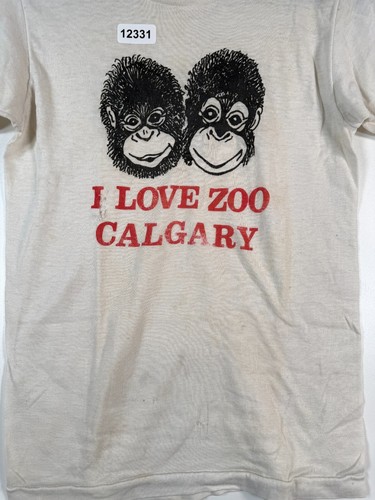 Vtg Unisex Kids I Love Zoo Calgary Canada Graphic Logo T Shirt White Sz 14x22.5 - Picture 6 of 15