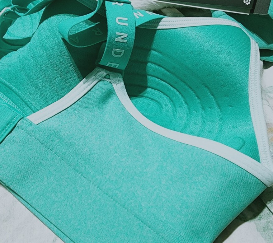 NEW🔥Under Armour Infinity Mid Heather Cover Womens Sports Bra Green