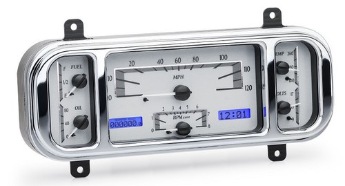 Dakota Digital 37 38 Chevy Car Analog Gauge System Silver Alloy Blue VHX-37C-S-B - Picture 2 of 6