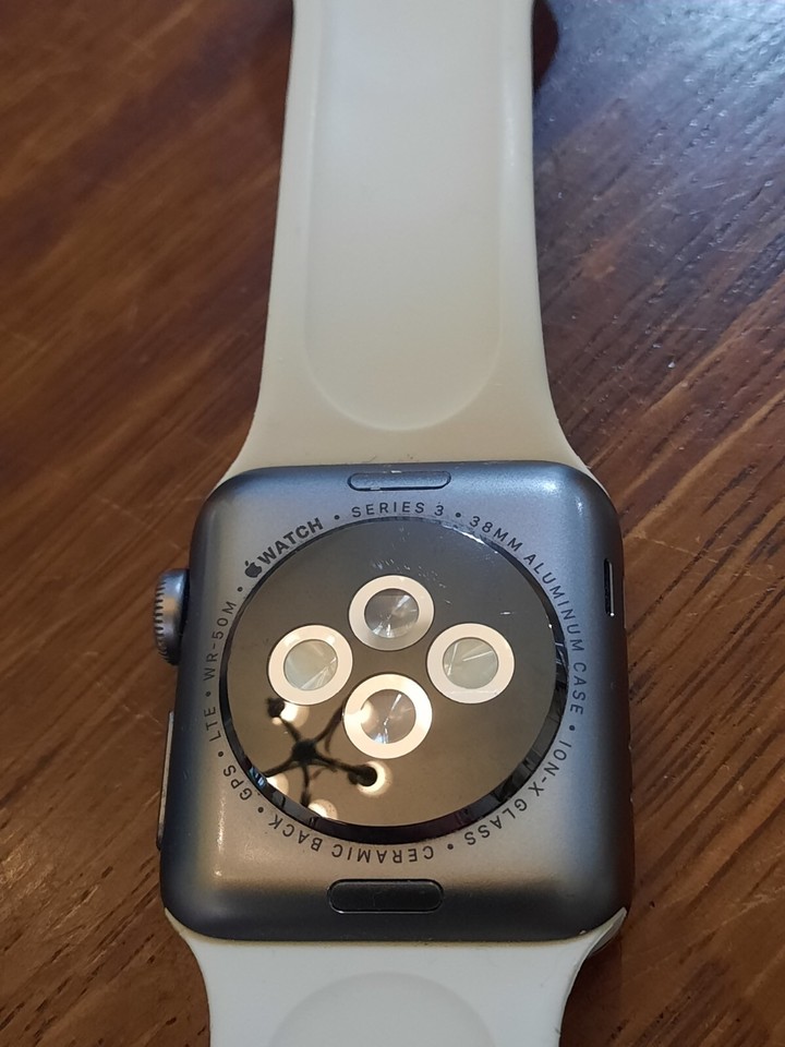 Apple Watch Series 3 38mm Aluminum Case IonX Glass Ceramic Back GPS