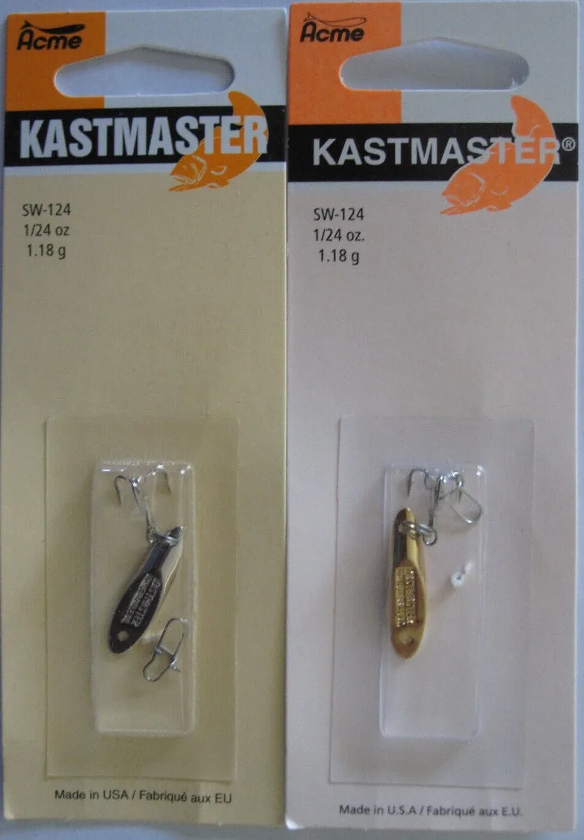 2 - ACME KASTMASTER Fishing Lures - 1/24 oz. - Chrome & Gold
