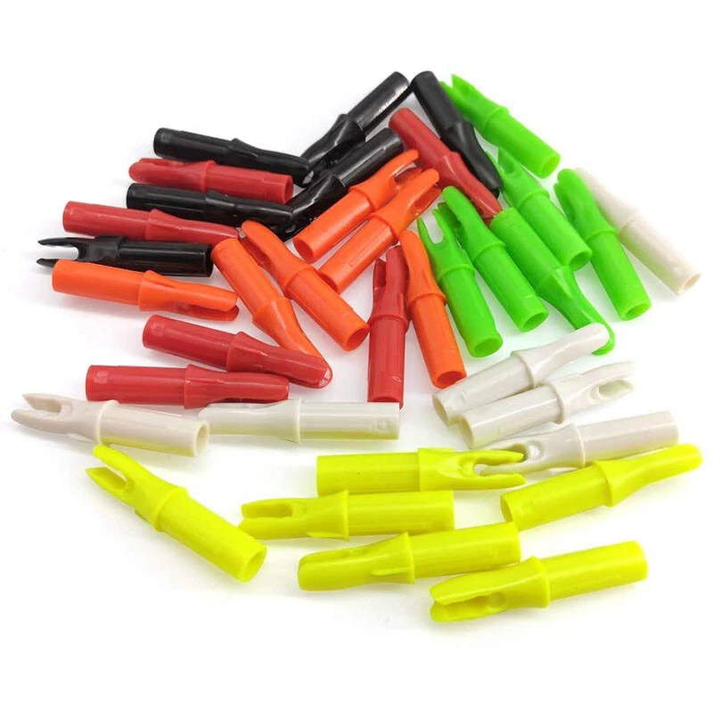 50X Archery Arrow Nocks ID6.2mm Arrow Shaft Insert Tips Tail Plastic Bow Hunting - Image 2 of 4