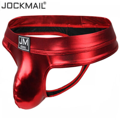 JOCKMAIL Herren Kunstleder Thongs Unterwäsche Tanga G-String Unterhose Jockstrap