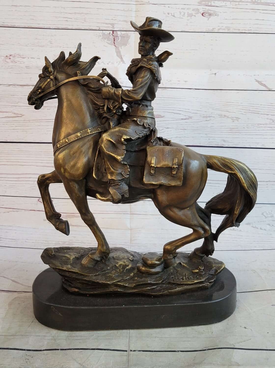 American Bronze Horse Cowboy Statue Casting Cowboys Wild West Sale eBay