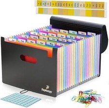 Heptazopy File Organiser 26 Folders A4 34x25x4cm PP Document Organizer