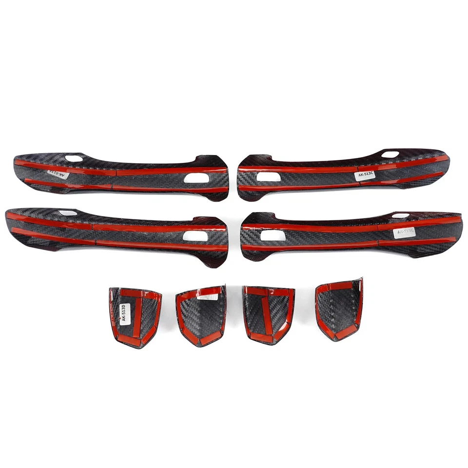 Cubierta de moldura de manija de puerta exterior de fibra de carbono real para Lamborghini URUS 2018-2021 Foto 3 de 4