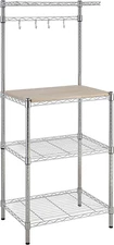 Kitchen Storage Baker'S Rack with Removable Top, Chrome/Beige, 18"D X 24" W X 59