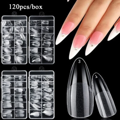 MARKENLOS 120x Falsche Nagel Schnell Form Finger Verlängerung False Nail Tips Gel Spitzen