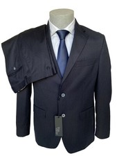 REGINA SCHRECKER Men's Dress, Dark Blue Striped DROP 6 Wool Blend, 70 Off.