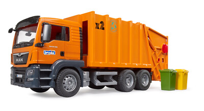 Bruder 03760 MAN TGS Müllwagen Müllabfuhr Stadtreinigung  LKW mit Mülltonnen