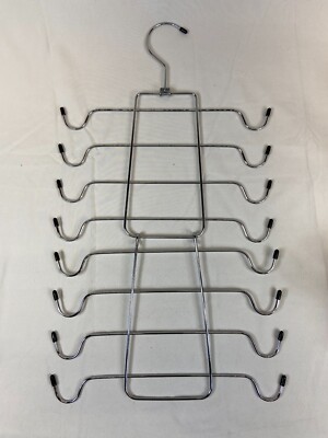 Belt and Tie Rack Hanger Closet Organizer Storage Saver Silver Multiple Hooks