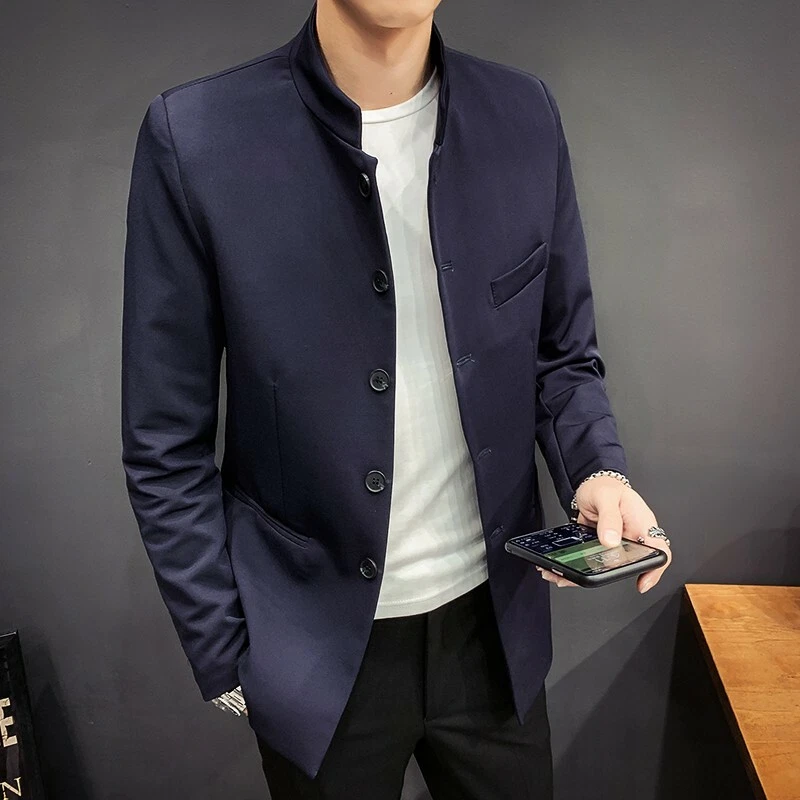 Mandarin collar store blazer jacket