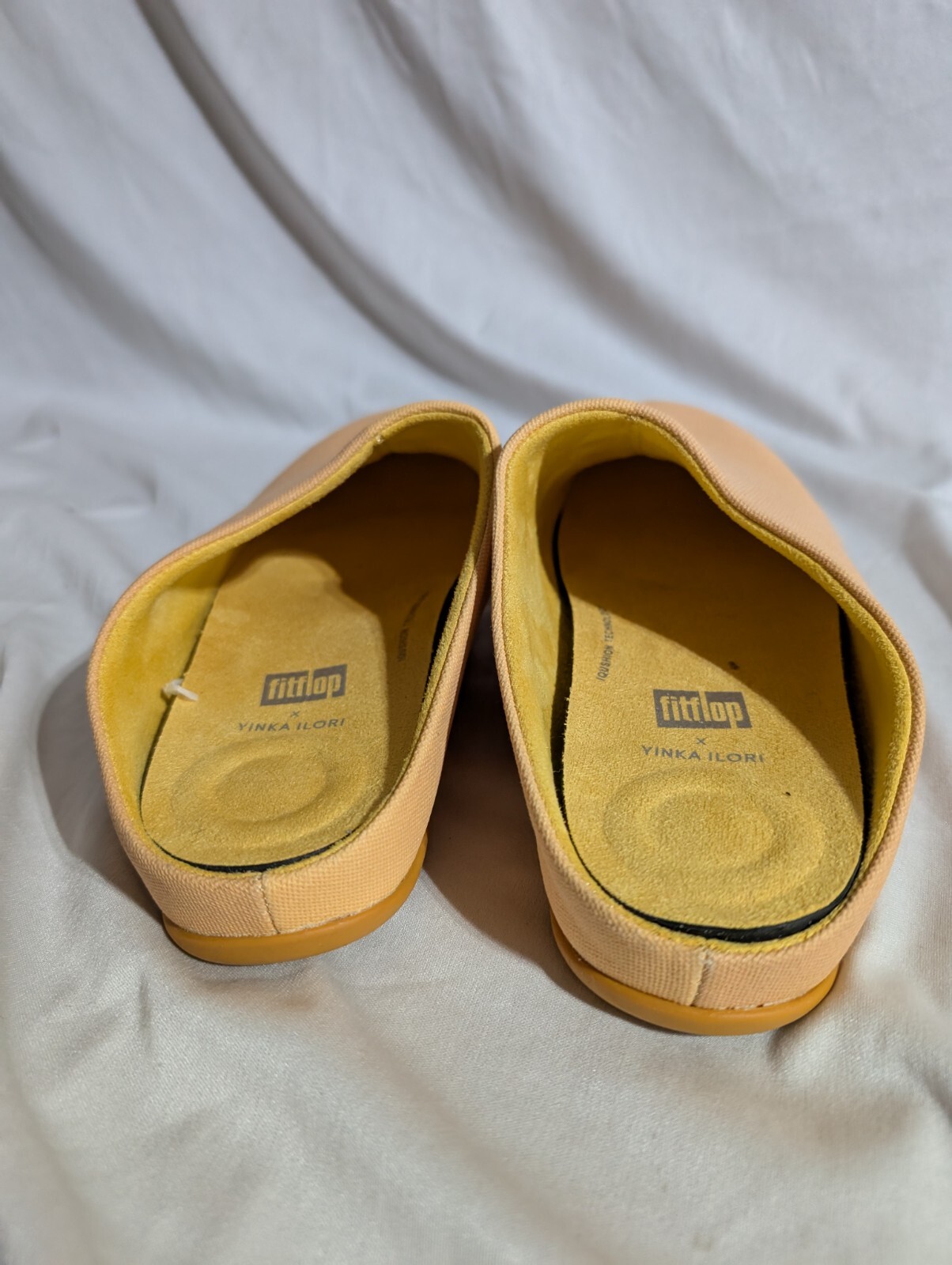 PANTOFOLA D’ORO Scarpe ciabatte FitFlop Chrissie bicolore giallo scamosciato mules taglia 8