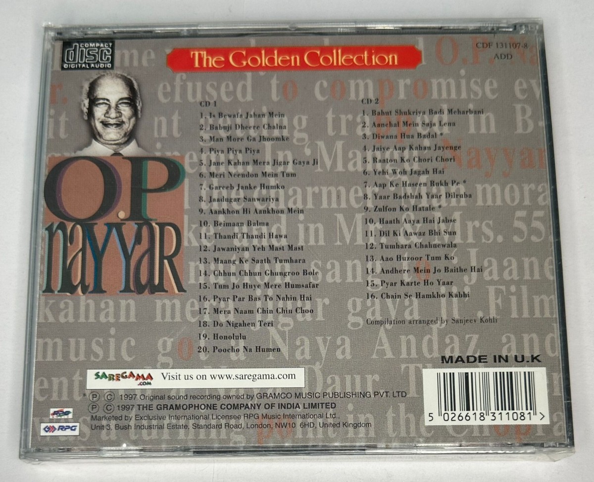 New Sealed* Golden Collection Nayyar CD Bollywood Hindi