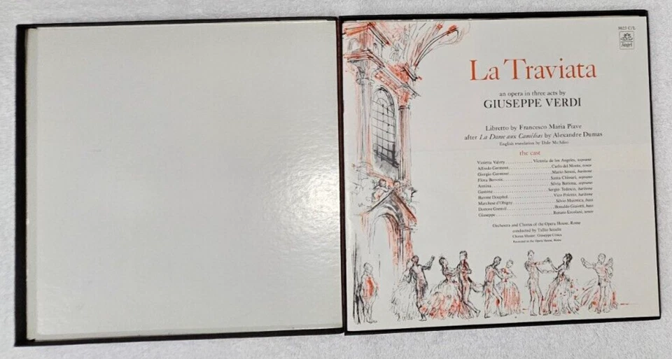 Verdi LA TRAVIATA Victoria de los Angeles 3LP Album Record Angel Stereo 3623 NMC - Image 4 of 4