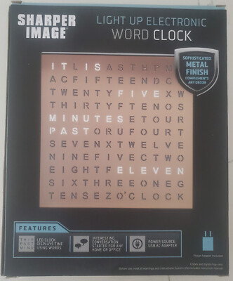 Sharper Image Light Up Electronic World Clock   NEW     FREE  SHIPPING